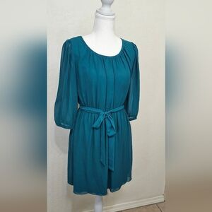 Sweet Storm Turquoise Casual Dress with Belt